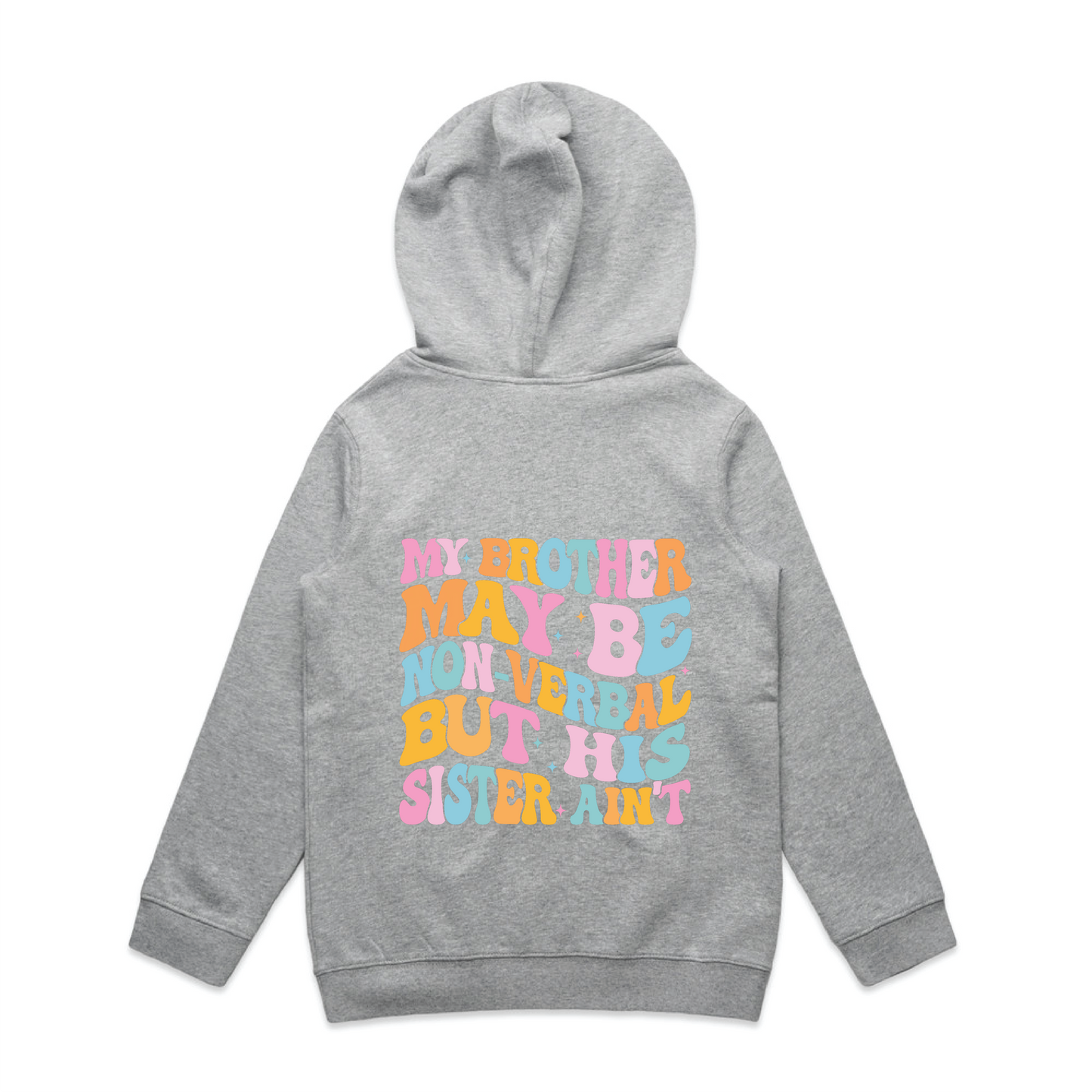 "My brother may be non verbal" Premium Kids & Youth Hoodie