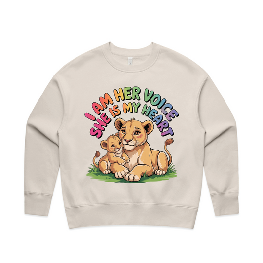 "I am her voice" Women's Premium Sweatshirt