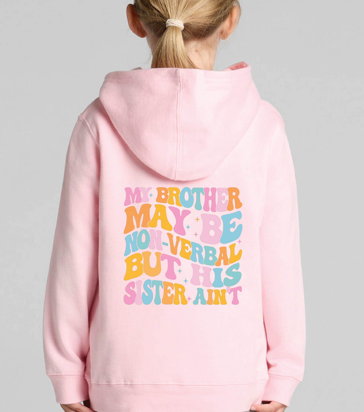 "My brother may be non verbal" Premium Kids & Youth Hoodie