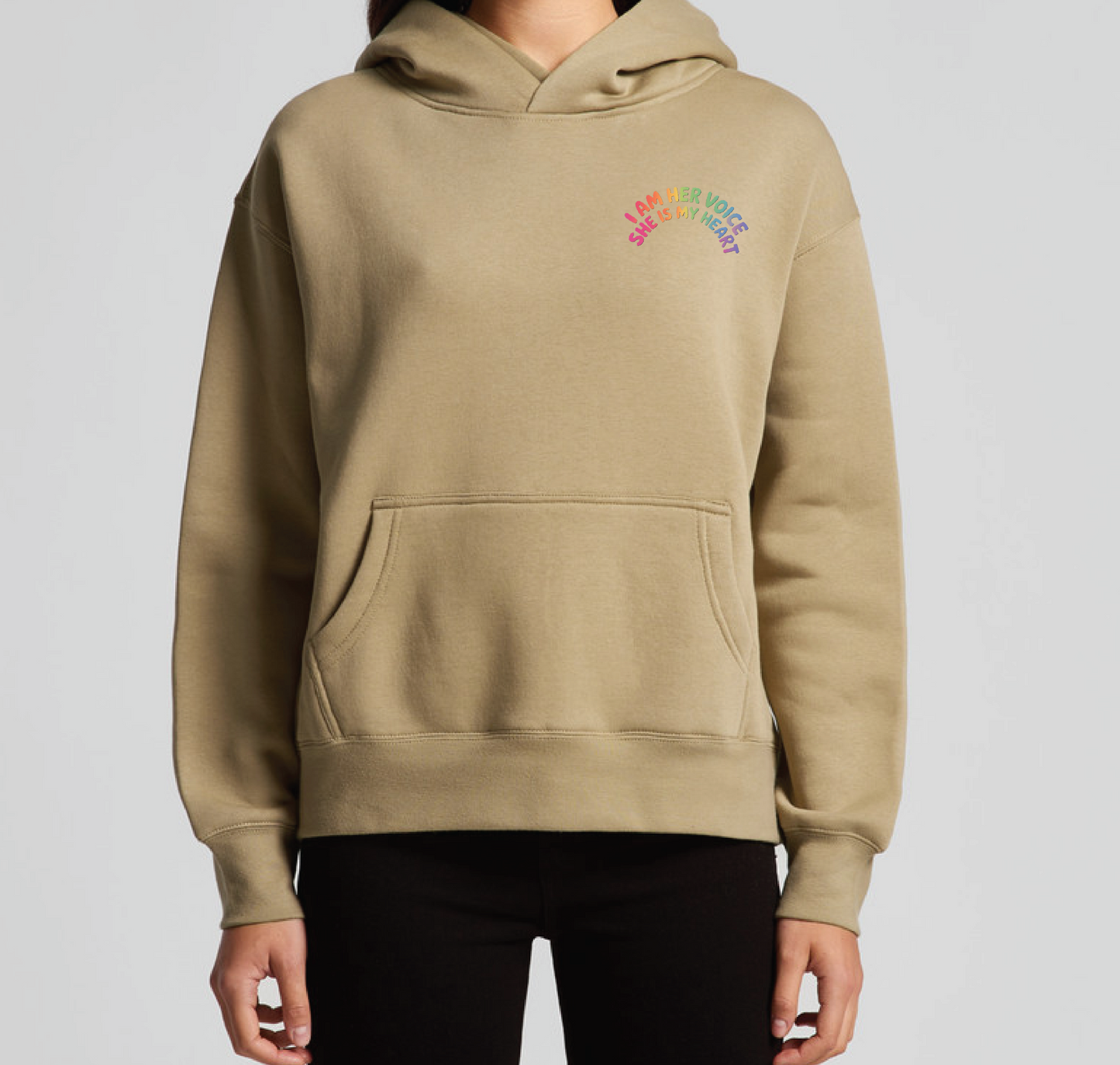 "I am her voice" Premium Women's Hoodie